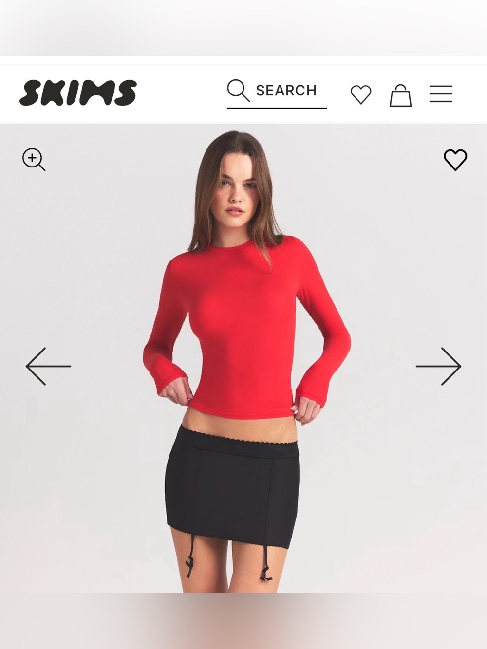 SKIMS fits everybody long sleeve shirt size XL 
Color - Poppy NWT
